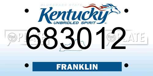 683012 Kentucky License Plate