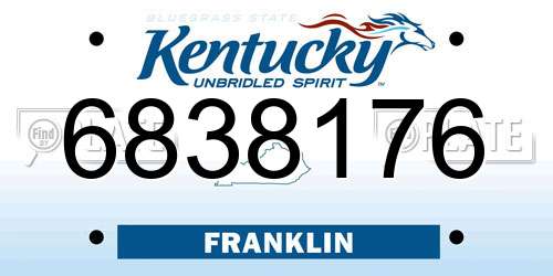 6838176 Kentucky License Plate