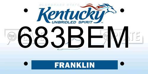 683BEM Kentucky License Plate