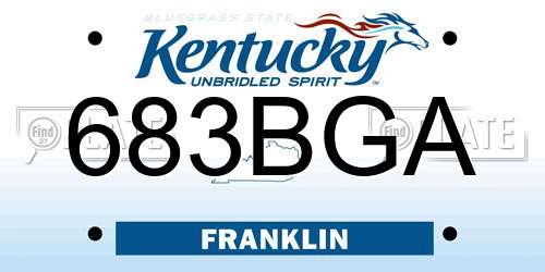 683BGA Kentucky License Plate