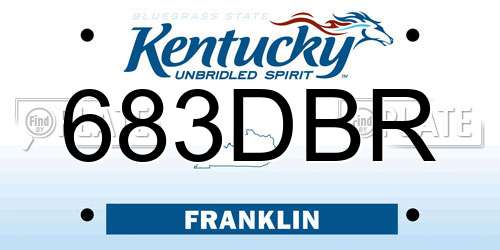 683DBR Kentucky License Plate