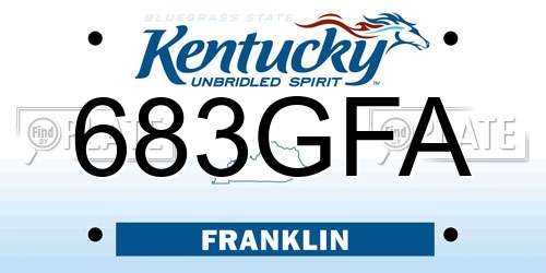 683GFA Kentucky License Plate