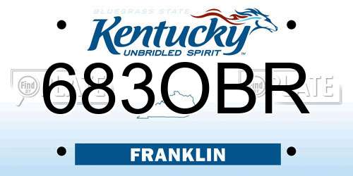 683OBR Kentucky License Plate