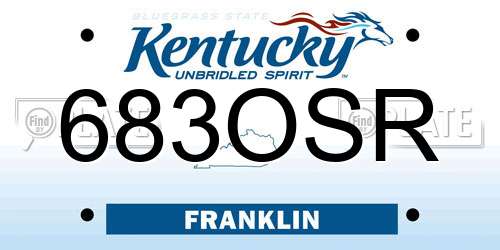 683OSR Kentucky License Plate