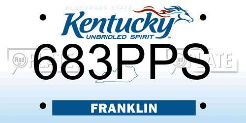 683PPS Kentucky License Plate