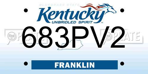 683PV2 Kentucky License Plate