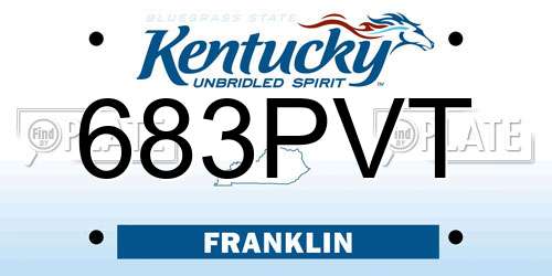 683PVT Kentucky License Plate