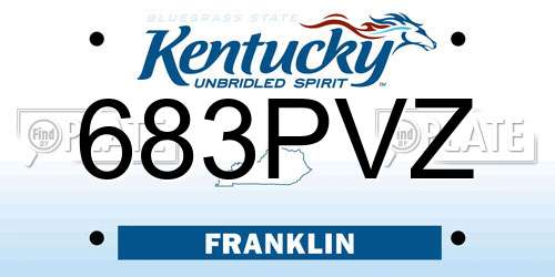 683PVZ Kentucky License Plate