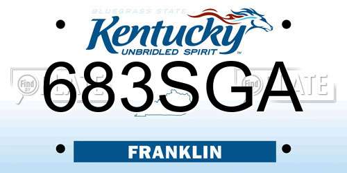 683SGA Kentucky License Plate