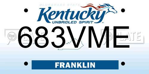 683VME Kentucky License Plate