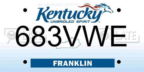 683VWE Kentucky License Plate