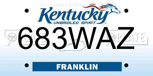 683WAZ Kentucky License Plate