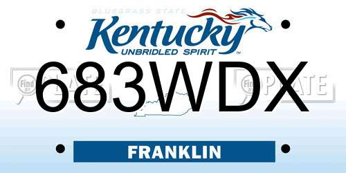 683WDX Kentucky License Plate