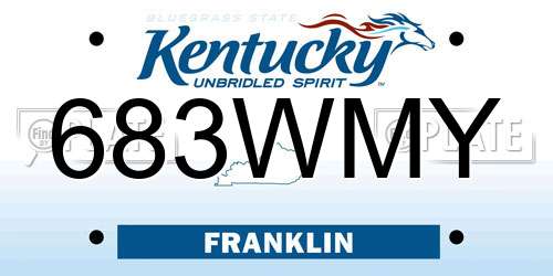 683WMY Kentucky License Plate