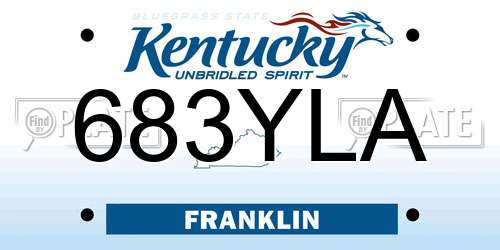 683YLA Kentucky License Plate