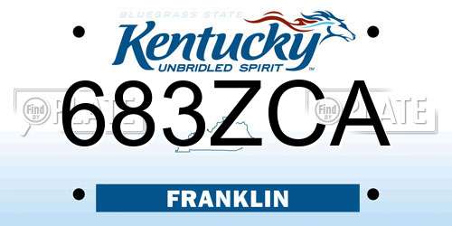 683ZCA Kentucky License Plate