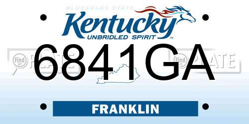 6841GA Kentucky License Plate