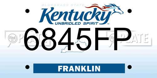 6845FP Kentucky License Plate