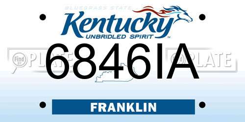 6846IA Kentucky License Plate