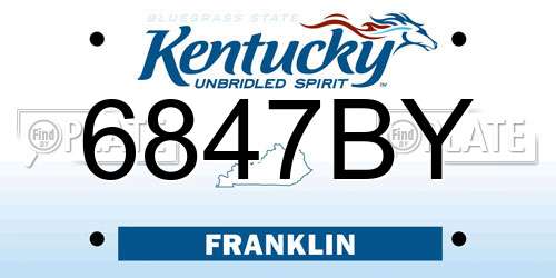 6847BY Kentucky License Plate