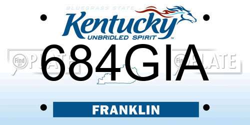684GIA Kentucky License Plate