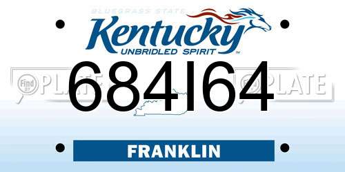 684I64 Kentucky License Plate