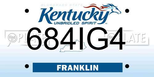 684IG4 Kentucky License Plate