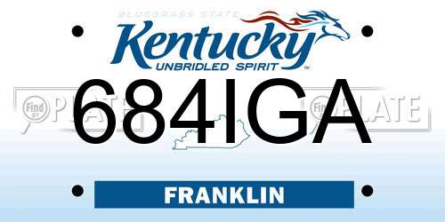 684IGA Kentucky License Plate