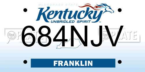 684NJV Kentucky License Plate