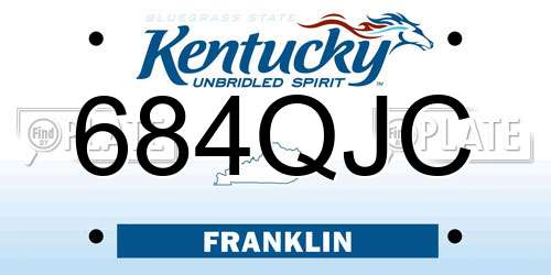684QJC Kentucky License Plate