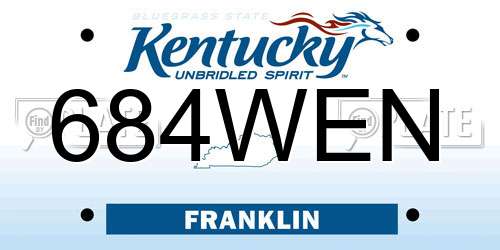 684WEN Kentucky License Plate