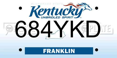 684YKD Kentucky License Plate