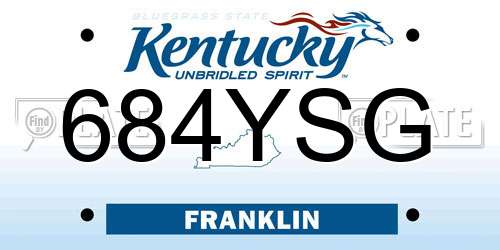 684YSG Kentucky License Plate