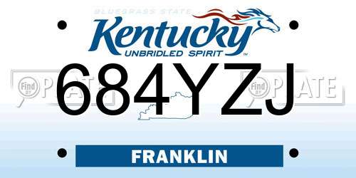684YZJ Kentucky License Plate