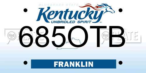 685OTB Kentucky License Plate