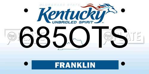 685OTS Kentucky License Plate