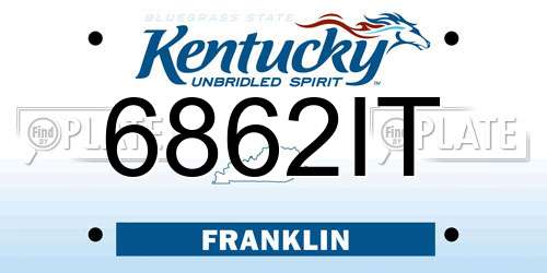 6862IT Kentucky License Plate