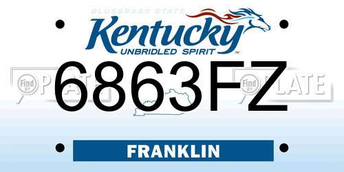 6863FZ Kentucky License Plate