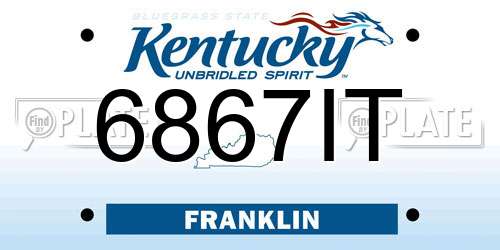 6867IT Kentucky License Plate