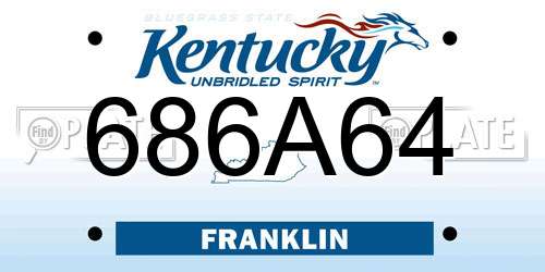 686A64 Kentucky License Plate