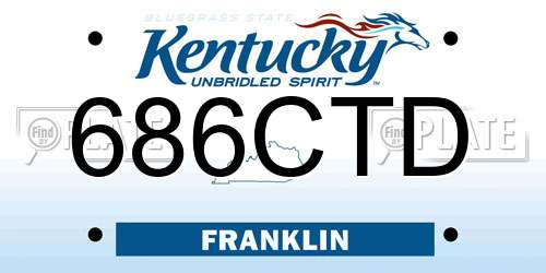 686CTD Kentucky License Plate