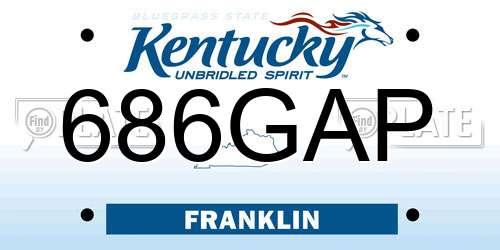 686GAP Kentucky License Plate