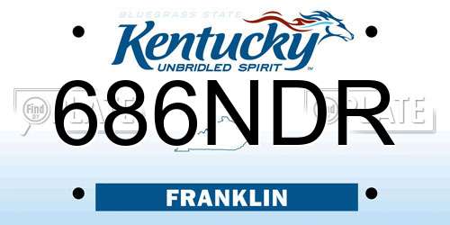 686NDR Kentucky License Plate