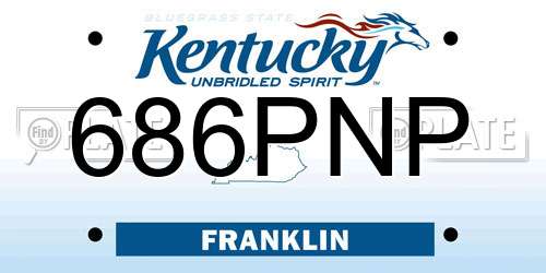 686PNP Kentucky License Plate