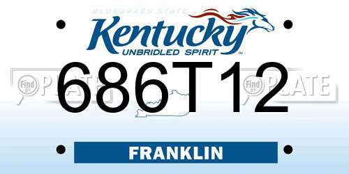 686T12 Kentucky License Plate