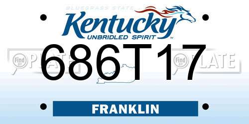 686T17 Kentucky License Plate