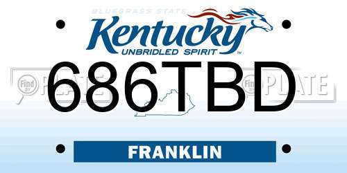 686TBD Kentucky License Plate