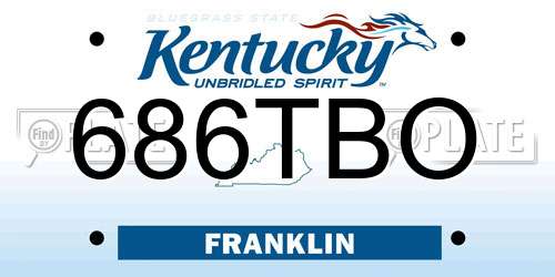 686TBO Kentucky License Plate
