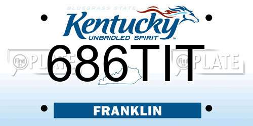686TIT Kentucky License Plate