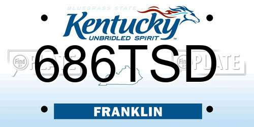 686TSD Kentucky License Plate